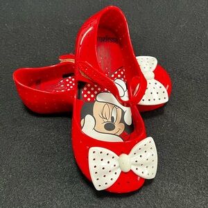 Mini Melissa Red and White Dress Shoes with Polka Dots